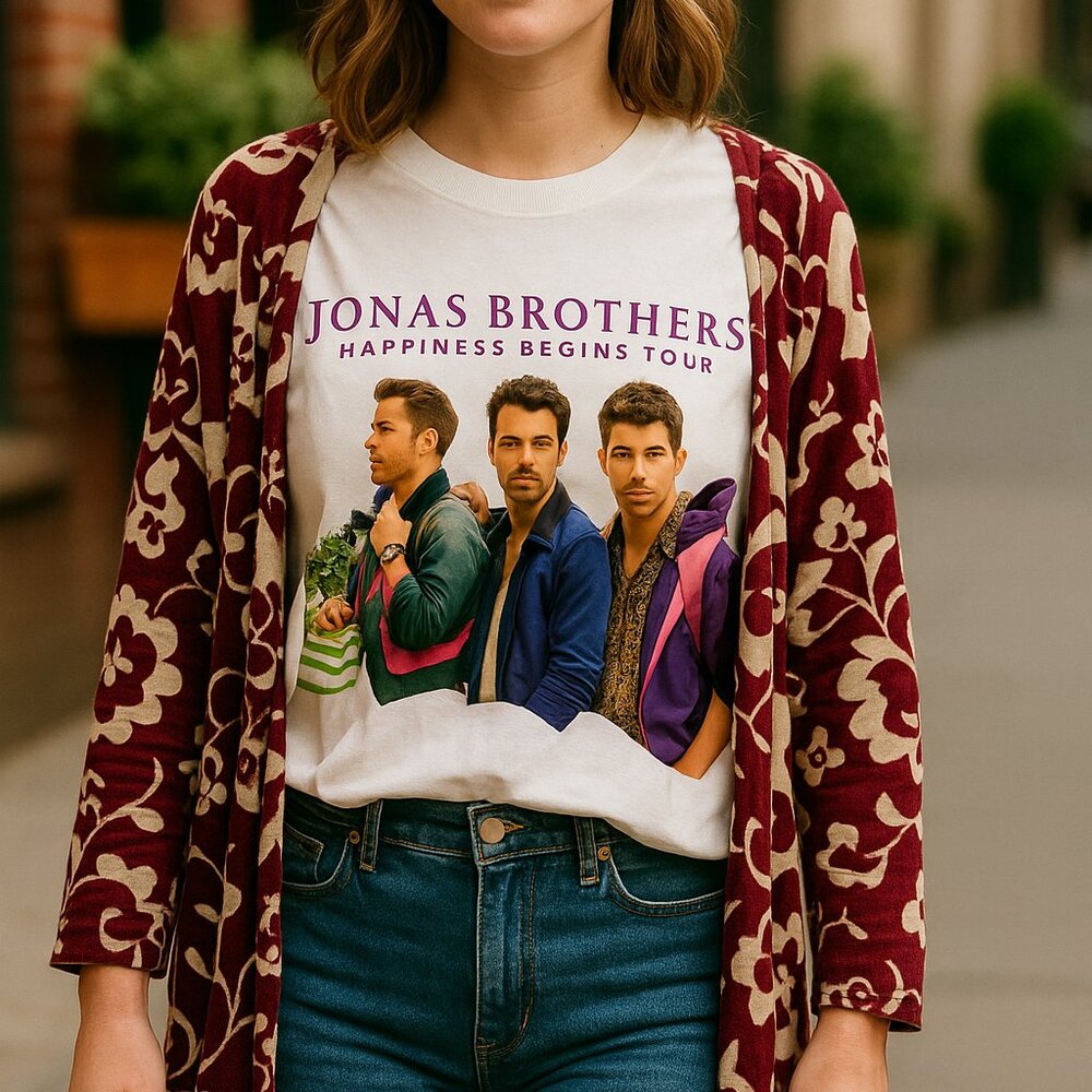 Jonas Brothers Kimono sleeve poncho tee